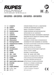 Rupes ER155TES Operating And Maintenance Instructions Manual