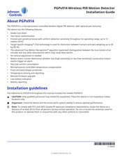 Johnson Controls PGP914 Installation Manual