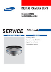 Samsung NX Lens-XL1016 Service Manual
