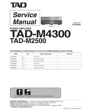 TAD TAD-M2500 Service Manual