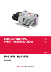 Pfeiffer Vacuum DUO 35 Operating Instructions Manual