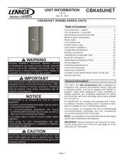 Lennox Merit CBK45UHET Series Unit Information