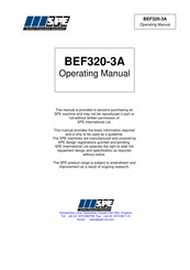 SPE BEF320-3A Operating Manual