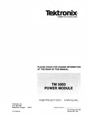 Tektronix TM 5003 Instruction Manual