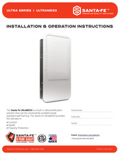 Santa Fe ULTRAMD33 Installation & Operation Instructions