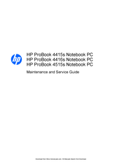 HP 4415s - ProBook - Turion II M520 Maintenance And Service Manual