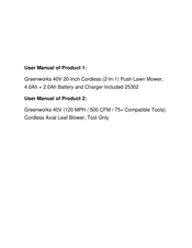 GreenWorks 25302 Operator's Manual