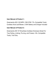 GreenWorks BLF349 Operator's Manual