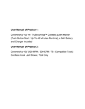 GreenWorks LMF417 Operator's Manual