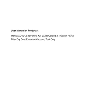 Makita XCV04Z Instruction Manual