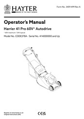 Hayter Harrier 41 PRO FS Operator's Manual