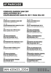 Parkside PASA 20-Li B2 Translation Of The Original Instructions
