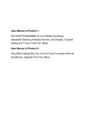 Pelonis PFS45A5BBB Owner's Manual