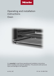 Miele H 2457 B Operating And Installation Instructions
