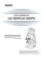 Nidek Medical LM-1800PD Operator's Manual
