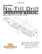 GREAT PLAINS BD7510-20 Operator's Manual