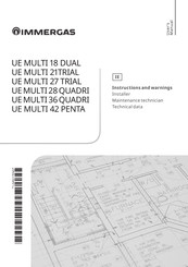 Immergas UE MULTI 42 PENTA Instructions And Warnings