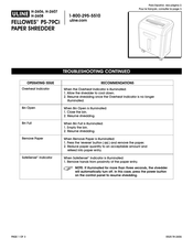 U-Line Fellowes PS-79Ci Troubleshooting Manual