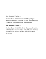 Hamilton Beach 33969A Manual