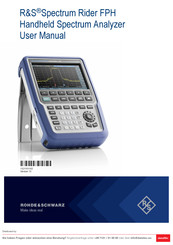Rohde & Schwarz 1321.0780.02 User Manual