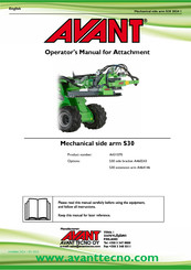 AVANT A431070 Operator's Manual For Attachment