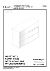 Next OSLO BRONX N21051 Assembly Instructions Manual
