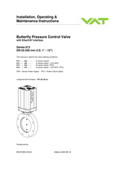 VAT 613 GX Series Installation, Operating,  & Maintenance Instructions