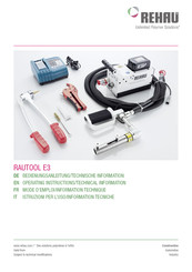Rehau RAUTOOL E3 Operating Instructions And Technical Information
