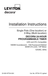Leviton decora VPT24-1PZ Installation Instructions Manual