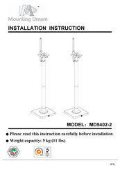 Mounting Dream MD5402-2 Installation Instructions Manual