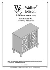Walker Edison W32FWA Assembly Instructions Manual