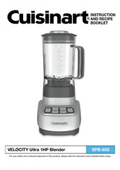 Cuisinart VELOCITY SPB-650P1 Instruction And Recipe Booklet