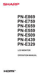 Sharp PN-E559 Operation Manual
