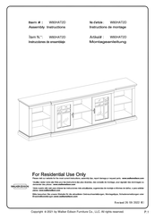 Walker Edison Bardot AZ80HAT2DWH Assembly Instructions Manual