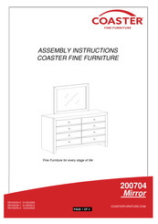 Coaster 200704 Assembly Instructions Manual