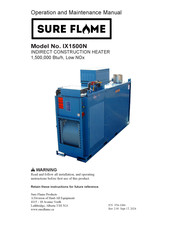 Sure Flame IX1500N Operation And Maintenance Manual