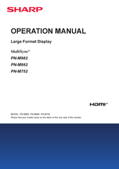 Sharp MultiSync PN-M982 Operation Manual