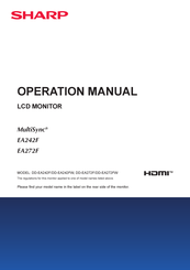 Sharp MultiSync EA242F Operation Manual