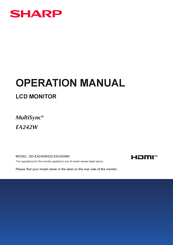 Sharp DD-EA242W Operation Manual