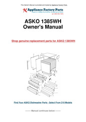 Asko 1385WH Use And Care Manual