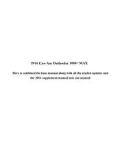 Can-Am Outlander 1000 2016 Service Manual