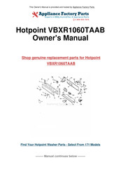 Hotpoint VBXR1060TAAB Owner's Manual