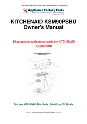 KitchenAid KSM90PSBU Manual