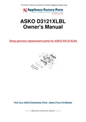 Asko D3121XLBL Use & Care Manual