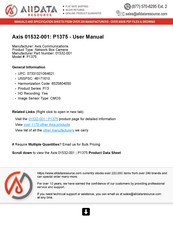 Axis 01532-001 Installation Manual