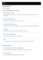 Sony ILME-FX2 Help Manual