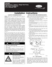 Carrier 25HCB6 Performance Series Installation Instructions Manual