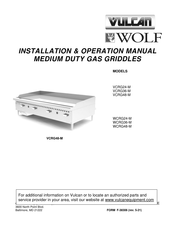 Vulcan-Hart VCRG36-M-QS-PLATINUM NAT Installation & Operation Manual