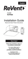 REVENT RVPR80 Installation Manual
