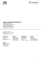 burgbad M1338 Fitting Instructions Manual